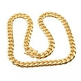 thumbnail image 3 of Mens Miami Cuban Link Bracelet Chain Necklace 18k Gold Plated Stainless Steel, 3 of 5
