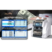 Ribao Technology BCS-160 Banknote Counter Two Pockets Money Counting Machine with Sorter and Reject Pockets Bank Grade Money Counter
