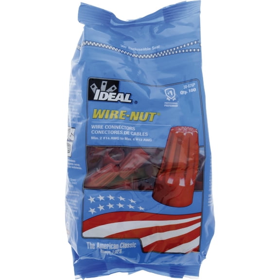 Ideal Wire-Nut Large Copper Wire Connector Wirenut - Easy Installation - 100 Pack, Multicolor