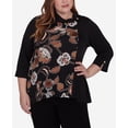 thumbnail image 4 of Alfred Dunner Womens Plus-Size  Cowl Neck Floral Textured Top, 4 of 6