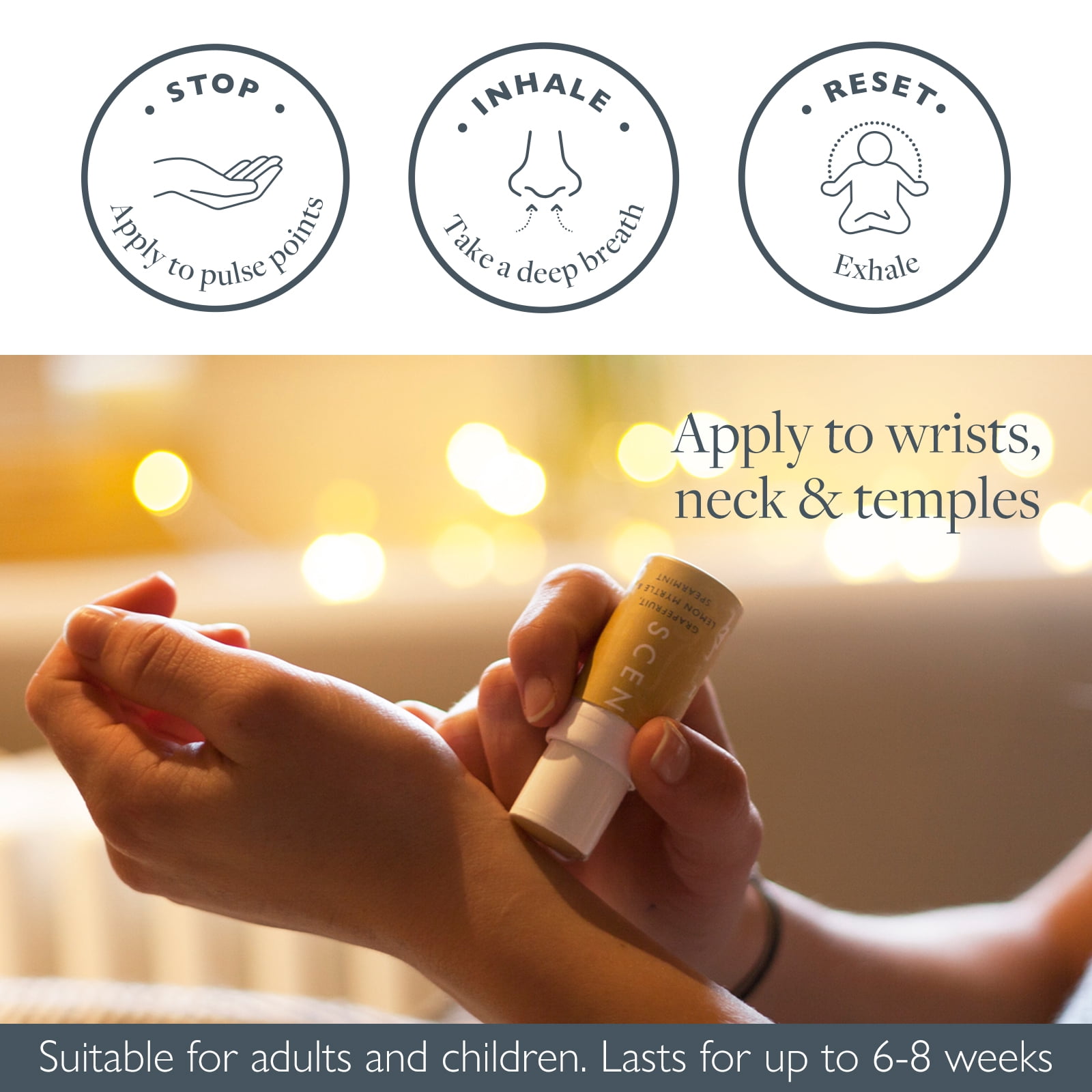 Scentered SLEEP WELL & HAPPY Aromatherapy Essential Oils Balm Gift Set - For Restful Sleep & Gratitude - All-Natural Blends of Lavender, Ylang Ylang, Lemon, Grapefruit