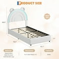 thumbnail image 3 of Twin Size Velvet Upholstered Bed Frame - 2 Storage Drawers & LED Rainbow Headboard, Noise-Free Metal Support, No Box Spring Needed, 3 of 9