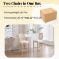 thumbnail image 5 of Hassch French Style Rattan Back Barstools (Set of 2), 25.6" Counter Height Stools with Cotton Linen Upholstered Seat, Farmhouse Design, Brushed Finish & Hand-Carved Solid Wood Legs, Beige+Natural, 5 of 10