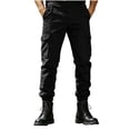 thumbnail image 5 of Smsaxvxz Cargo Pants for Men Fashion Elastic Waist Soft Long Joggers Pants Travel Climbing Trousers with Multi Pockets Black M, 5 of 6