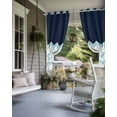 thumbnail image 4 of nqOlkjepod Outdoor Curtains for Patio Waterproof, Blue Chevron Outdoor Privacy Panels Grommet, Geometric Black Print Wavy Striped White Blackout Outside Curtains for Porch/Cabana 54"x108", 1 Panel, 4 of 8