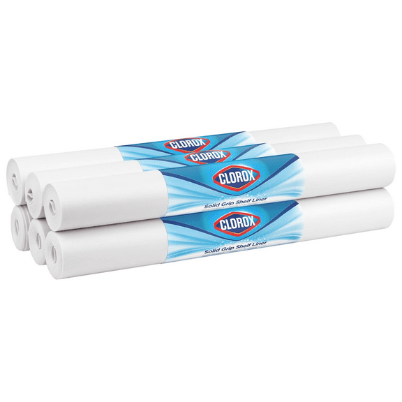 Duck Brand EasyLiner with Clorox Solid Grip Shelf Liner [Non-Adhesive]: 20 in. x 6 ft. (White) [6 Items]