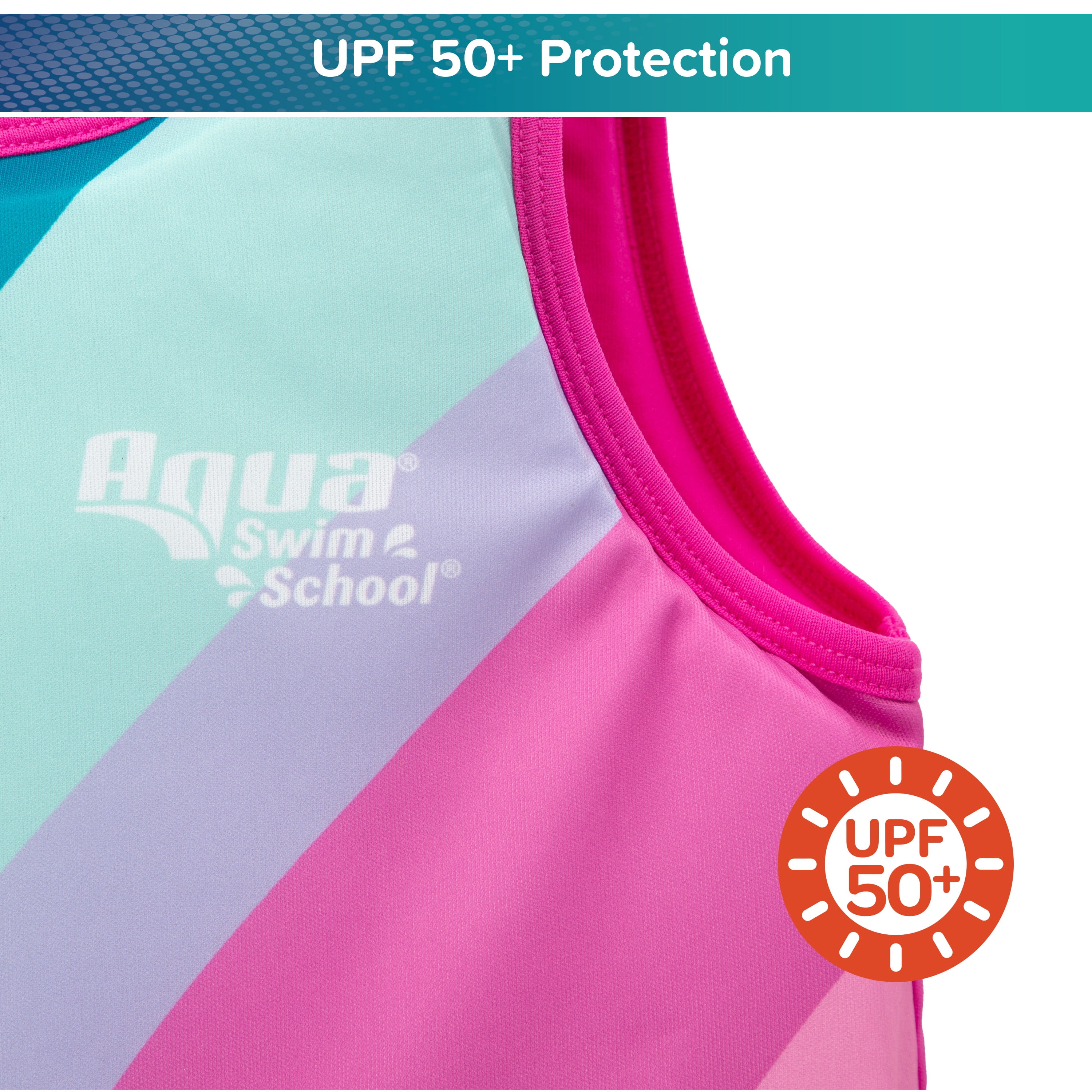 Aqua SwimSchool Swim Training Vest, Ages 4-6 Years, 37-50 lb, Pink