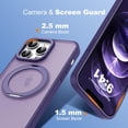 thumbnail image 7 of Designed for iPhone 12 Case & iPhone 12 Pro Case with 360° Rotatable & Invisible Magnetic Ring Stand [Compatible with Magsafe] Translucent iPhone 12 & Pro Phone Case 6.1", Dark Purple, 7 of 7