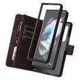 thumbnail image 7 of Allytech Galaxy Z Fold 3 Case Wallet, PU Leather Magnetic Clasp Flip Hand Wrist Shoulder Strap Multiple Cards Holder Protective Wallet Case Cover for Samsung Galaxy Z Fold 3 - Brown, 7 of 7