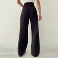 thumbnail image 3 of Pantalones largos rectos de pierna ancha, pantalones largos de pierna ancha informales, largos y rectos para mujer, pantalones largos con cinturón y pierna ancha, diseñados para profesionales, 3 of 5