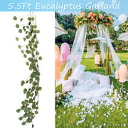 1-4PCS 67'' Artificial Eucalyptus Ivy Leave Garland Vine Wedding Greenery