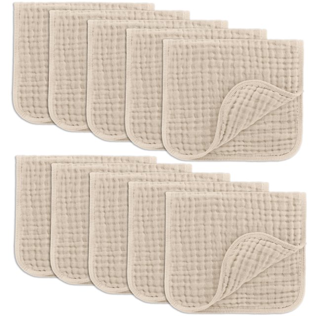 Manteles de muselina para eructos Comfy Cubs, 6 capas, 100% algodón (50 x 25 cm) x 10