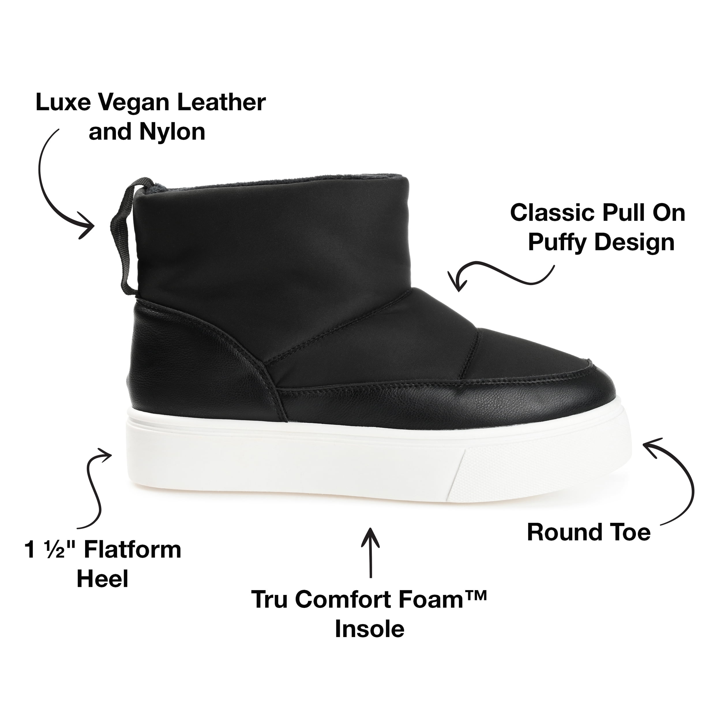 Journee Womens Sethie Round Toe Pull On Cold Weather Booties