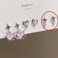 thumbnail image 1 of Pendientes de hombre con diseño de nicho Sense Pink Love Star Pendientes de mujer estilo otoño e invierno, 1 of 5