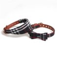 thumbnail image 1 of CHAO Juego de 2 piezas (negro) de collar y correa para perro, pañuelo ajustable con pajarita para caminar al aire libre para gatos y cachorros, 1 of 4