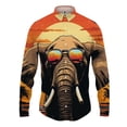 thumbnail image 3 of Camisa con solapa de animal para hombre, estampado de elefante en 3D, camisas casuales de moda para hombre y mujer, camisas de manga larga con botones, ropa de calle de gran tamaño unisex, 3 of 5