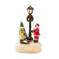 thumbnail image 3 of Christmas Lamp Post Figurine Village Scene Ornament with LED Light for Holiday Tabletop Centerpiece Indoor Decor, 3 of 9