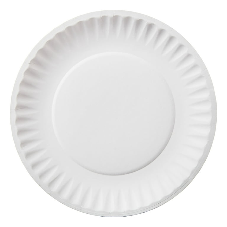 JOLLY PARTY 400 Pack 6 inch White Paper Plates Uncoated, Disposable Dessert  Paper Plates, Light Weight 6 Round Paper Plates, Small Paper Plates for