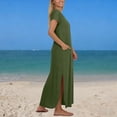 thumbnail image 4 of LIaqionyy Women's Maxi Dress Casual Loose Summer Long Dress Short Sleeve Split Side Dresses with Pockets, 4 of 6
