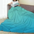 thumbnail image 6 of Honeii Teal Turquoise Print Fleece Blanket - Throw Blanket for Bed, Sofa, Couch, Camping, and Travel , Microplush Ultra Soft Warm Blanket-50"x40", 6 of 7