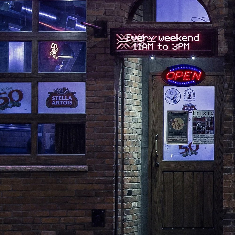 LED Open Sign 19x10 Inch Bright Flashing Business Sign for Window, Wall, Shop, Bar, Restaurant, Hotel – Two Modes, Energy Efficient, Durable, Easy Mounting, Eye-Catching Display Light