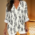 thumbnail image 4 of Womens Long Sleeve V Neck T-Shirts Graphic Printed Tunic Tops Casual Loose Fit Pullover Shirts Spring Summer Clothes (M, White), 4 of 5