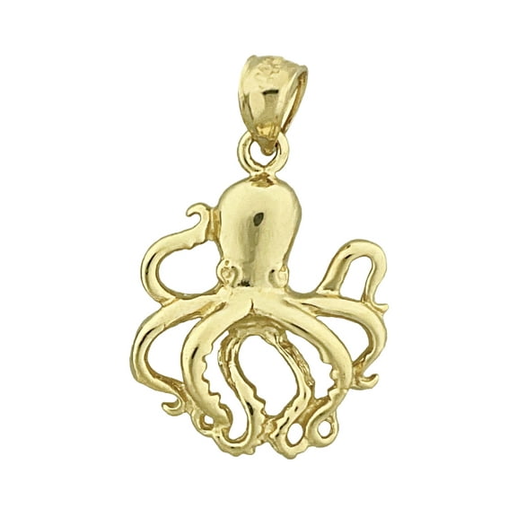 14K Gold 18MM Octopus Pendant