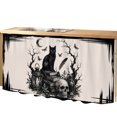 thumbnail image 2 of Halloween Cabinet Curtain 28"W x 51"L, Rustic Horror Skeleton Cats Buttterfly Skull Black Dust-Proof Privacy Curtain for Closet Shelves Self Adhesive, Sink Skirt for Bathroom Vanity Kitchen Laundry, 2 of 9