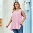 thumbnail image 3 of VEPKUL Plus Size Tank Tops for Women Sleevelss Tunic Casual Summer Clothes Swing Shirts for Jeans(Pink 3X), 3 of 9