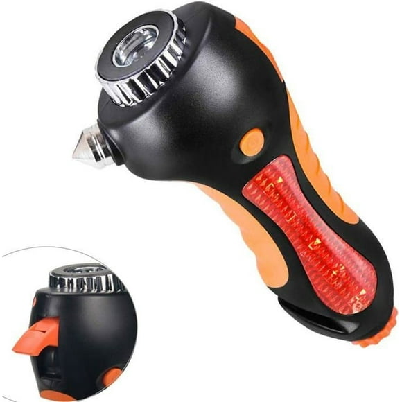 Car Safety Hammer, 6 in 1 Auto Emergency Escape Tool with Window Breaker, Seat Belt Cutter, Fla