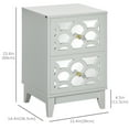 thumbnail image 3 of HOMCOM Table de Chevet avec 2 Tiroirs et Miroir avant, 3 of 10