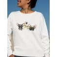 thumbnail image 2 of Cute French Bulldog Puppies. Sweatshirt Women - Women Sweatshirt, White, Large, 2 of 4