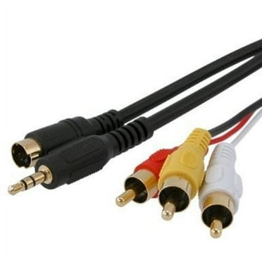 S-VIDEO   3.5mm Audio TO 3-RCA Compostie AV Cable for Laptop TV (6ft) - Black
