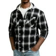 thumbnail image 2 of Xyxonk Mens Plaid Hoodies Flannel Button Down Hoodie 2025 Big and Tall Fall Winter Jackets with Pockets Cool Long Sleeves Outfit,Black 2XL, 2 of 4