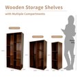 thumbnail image 5 of Mifurn 7-Cube Storage Organizer, Cube Bookcase with Closed Back Panel, Open Shelf Bookshelf for Bedroom Living Room Office, Walnut, 5 of 8
