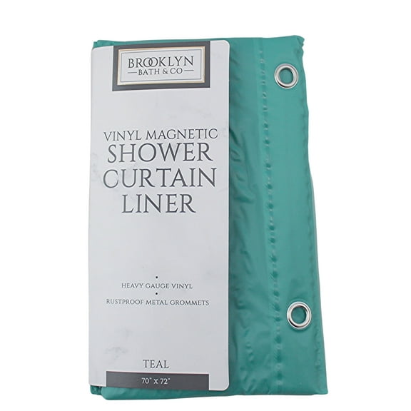 Magnetized Shower Curtain Liner with Metal Grommets Waterproof Teal