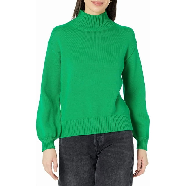 walmart Essentials Womens Plus Organic Cotton Funnel-Neck SweaterPlus Organic Cotton Funnel-Neck Sweater