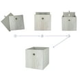 thumbnail image 6 of (2 pack) Mainstays Collapsible Fabric Cube Storage Bins (10.5" x 10.5"), Gray Wood, 4 Pack, 6 of 7