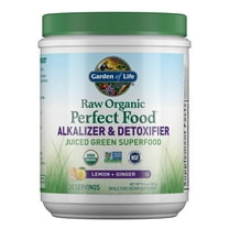 Garden of Life Raw Organic Alkalizer & Detoxifier Green Superfood Powder, Lemon Ginger, 9.94oz