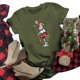 thumbnail image 1 of Gibobby Camisa navideña mujer Camiseta de manga corta con cuello redondo para mujer, divertida, informal, navideña, con copa de(AG,M), 1 of 4