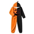 thumbnail image 5 of DHFJKG Pumpkin Onesie For Women Adult Halloween Pajamas Fuzzy Jumpsuit Long Sleeve Hooded Loungewear, 5 of 5