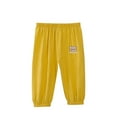 thumbnail image 1 of Odeerbi 6M-6Y Niñas Algodón Lino Pantalones Recortados Verano Casual Linterna Pantalones Color Sólido Pantalones Transpirable, 1 of 5