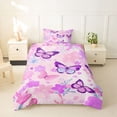 thumbnail image 2 of Erosebridal Flying Butterflies Twin Bedding For Teens,Girls Spring Garden Flowers Duvet Cover Set,Pink Purple,Pink Reversible,2pcs,No Comforter, 2 of 5