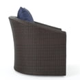 thumbnail image 5 of Noble House Darius Outdoor Aluminum Brown Wicker Swivel Chair Navy Blue Cushion, 5 of 24