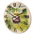 thumbnail image 3 of Designart 'Rural Green Landscape With Boat In Lake' Lake House Wood Wall Clock, 3 of 5