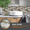 thumbnail image 2 of 10-Sheet Peel and Stick Kitchen Backsplash Tiles, 3D Waterproof Self Adhesive Wall Tile Stick on Backsplash for Kitchen and Bathroom(Brown Marble,12"×12"), 2 of 12