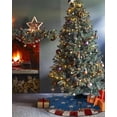 thumbnail image 3 of 4th of July Christmas Tree Skirt 36 Inches Large Christmas Skirt Tree, Vintage Country Star Blue Red Wooden Tree Skirt Christmas Decorations for Fireplace Party Holidays Indoor Outdoor, 3 of 7