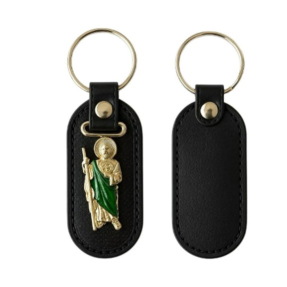 San Judas Tadeo Keychain, Catholic Christian Gift, St Jude Holy Medal for Impossible Causes & Family Protection - 3PCs