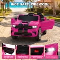 thumbnail image 6 of Dodge Kids Electric Ride-On Car, 12V Licensed Dodge Durango Electric Ride-On Toy with Parent Remote Control, Electric Car for Girls Ages 3–6, Features Music/LED Lights/Seat Belt, Pink, 6 of 12