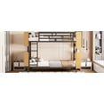 thumbnail image 3 of Modern Metal Bunk Bed Twin Over Twin with Ladder & Guardrail|Storage|No Box Spring|Black, 3 of 20